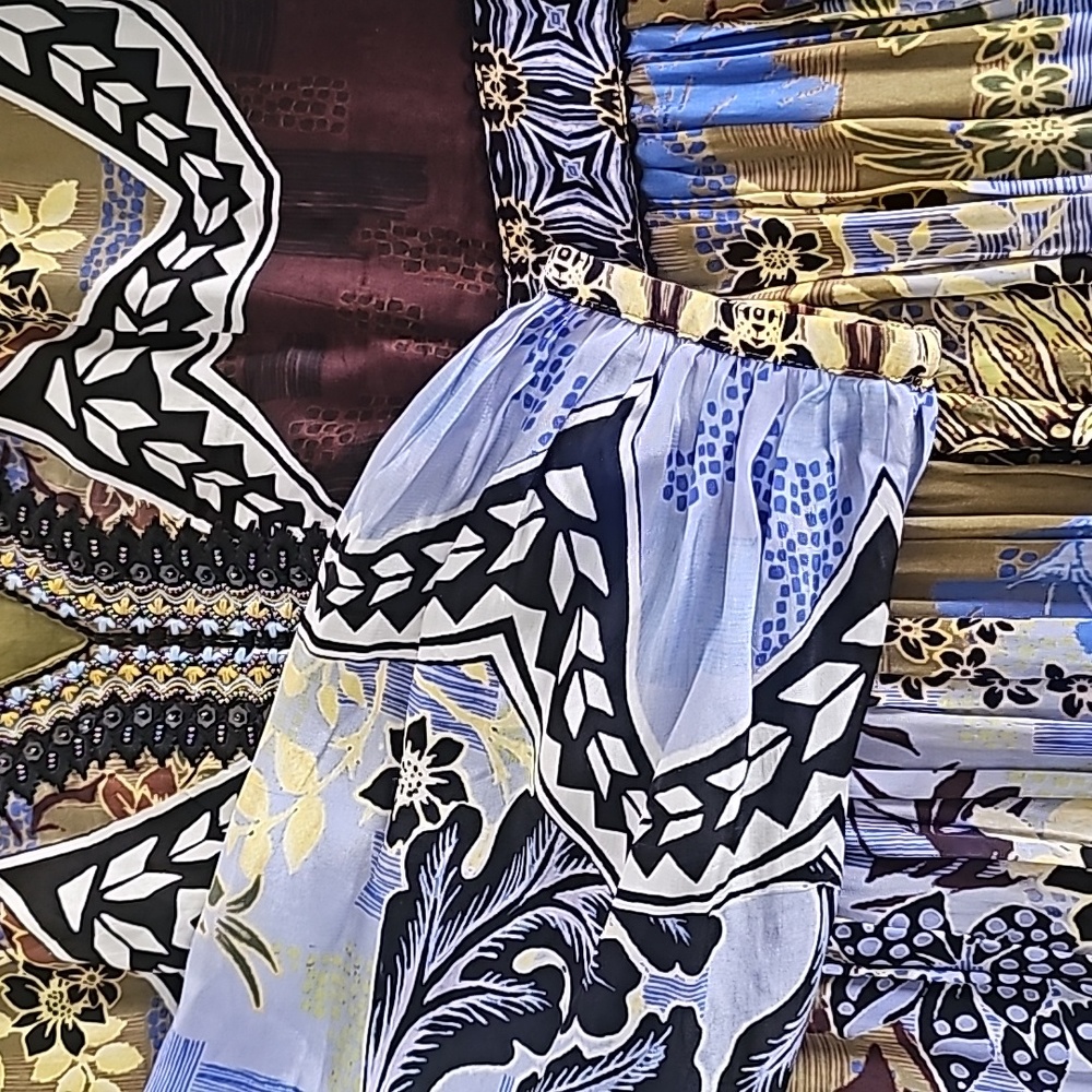 NWOT Anthropologie FALL BOHO Bhanuni by Jyoti Patterned Maxi SKY Dress - Picture 8 of 9